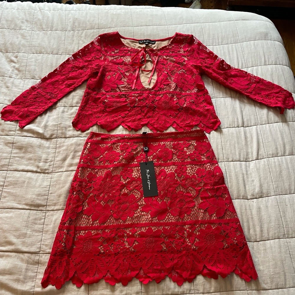 Red two piece set NWT For Love & Lemons